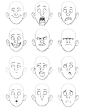 人物设定男孩表情包 欧美绘本插画搞怪<br/>FACES by PeteSlatterySome practice with expressions. Some of 'em based on shapes I tried to contort my own face into!<br/>#Faces #Expressions #Drawing #art #CharacterDesign #ArtistsOnInstagram