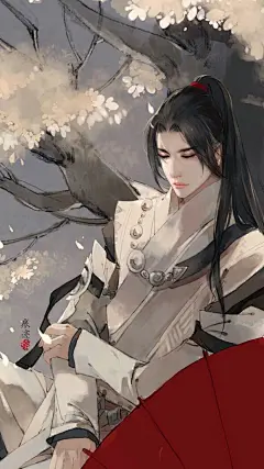 古风，美男，壁纸，插画