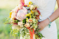 bride colorful bouquet // via ruffledblog.com