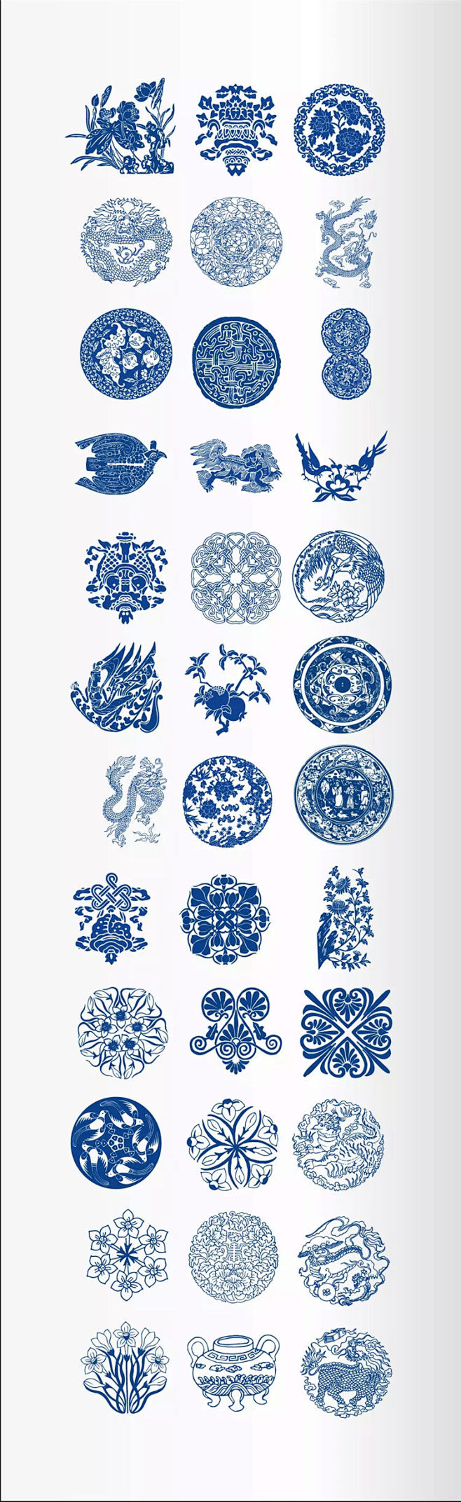 古典海报杂志素材青花瓷中国风传统花样花纹