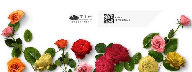 [美工云]手绘七夕情人节玫瑰鲜花元素_P...