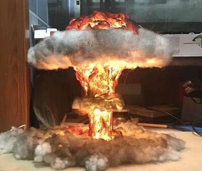 核爆炸蘑菇云创意装饰灯台灯发光收藏礼品原...