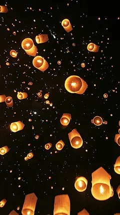 唯美孔明灯高清手机壁纸图片