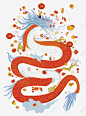 红色手绘中国龙装饰 免费下载 页面网页 平面电商 创意素材