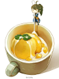 夏日来碗酸奶芒果冰淇淋~O(∩_∩)O~ 最喜欢了。YIN。chirlley画作。《古剑奇谭二》点开中图。
