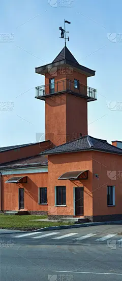 消防队,垂直画幅,办公室,建筑,无人,全景,时尚,户外,开始按钮,车站