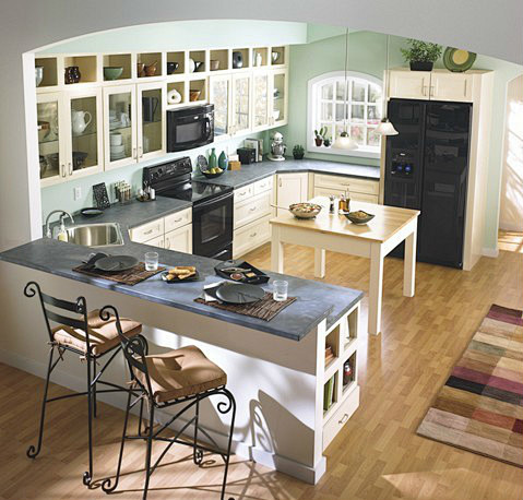 开放式厨房俯视效果图