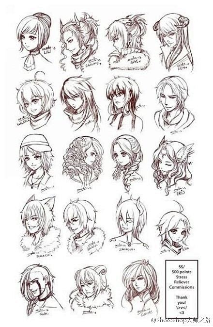 #绘画学习# 给大家分享150款人物头像...