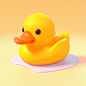 duck toy, C4D, clay materials