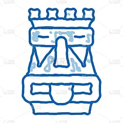 阿兹特克图腾涂鸦图标手绘插图