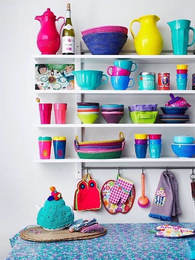 A colorful kitchen