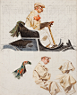 Amoco advertisement preliminary studies, circa 1948