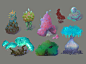 foliage concepts, Mona. Shin : environment foliage concept art for magic forest vibe