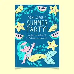 夏季海报暑假旅游促销减价summer夏天展架单页矢量素材包可商用-淘宝网