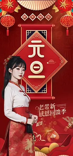 2024年元旦老带新活动海报-志设网-zs9.com