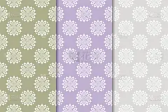 一套花饰。彩色垂直无缝图案