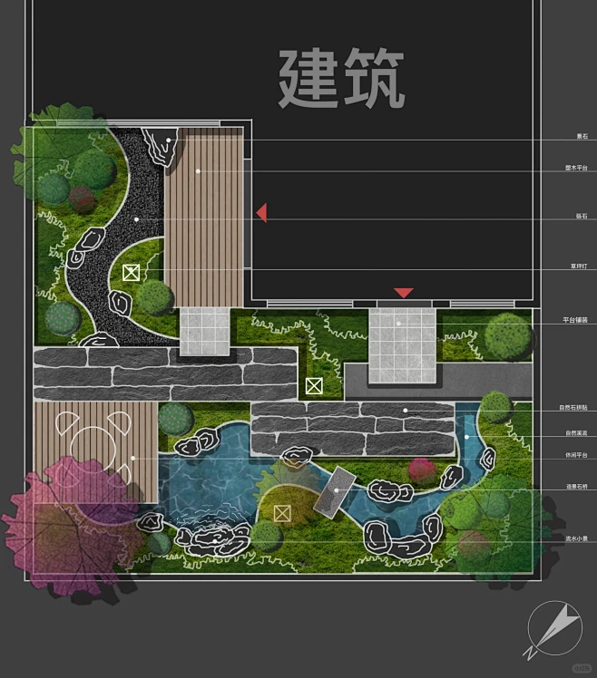 100张庭院平面设计分享——28.自然式庭院-花瓣网
