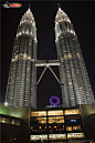 吉隆坡石油双塔夜景图片素材