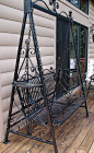 Hand forged Handmade Victorian Ornate Wrought Iron Achitectural Garden Porch Swing. $395.00, via Etsy.: 