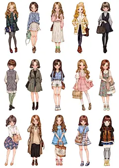 【未裁剪】手帐贴纸复古可爱手绘日韩少女日记本笔记装饰贴画多款-淘宝网