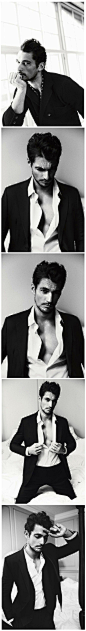 D&G首席男模David Gandy 为S Moda拍摄的黑白时装大片~~