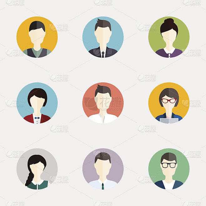 人图标。People Flat图标集合