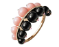 Cartier bracelet from the évasions Joaillières Collection in pink gold, set with pink opals, onyx and diamonds.@北坤人素材