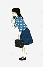 卡通好奇女孩 创意素材