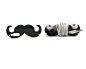 Dandy - Moustache Headphone Wrap for Earbuds (BLACK)