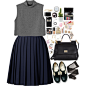 A fashion look from October 2015 featuring Monki, pleated skirt and lingerie stockings. Browse and shop related looks.