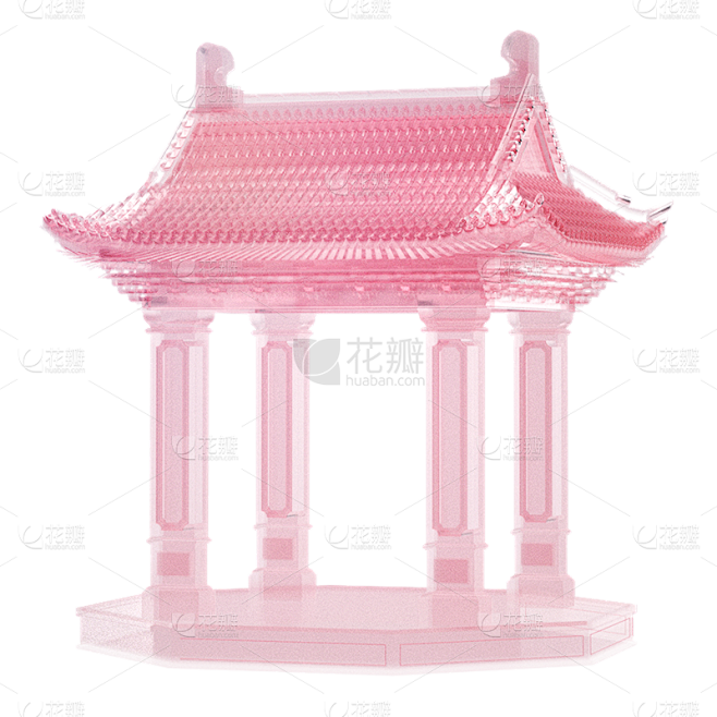 七夕情人节3D立体亭子