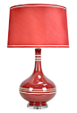 台灯 现代灯具 红色细口陶瓷台灯客厅包邮