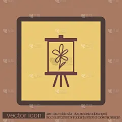 画架,绘画艺术品,图标,分离着色,白色,创造力,教育