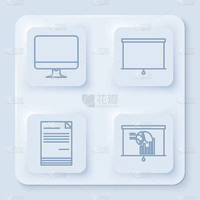 Set line Computer monitor screen, Chalkboard, Docu