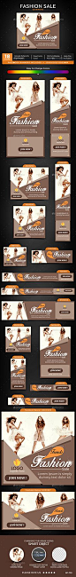 Fashion Sale Web Banners Template PSD #design #ads Download: http://graphicriver.net/item/fashion-sale-banners/13496398?ref=ksioks