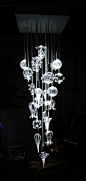 Contemporary Chandelier Company The Sea Form Chandelier made from clear glass
