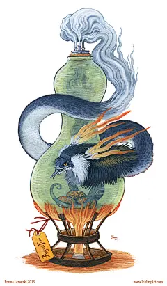 瓶中怪 插画师 Emma Lazauski
