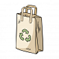 Eco friendly paper bag. ecological and zero-waste product. go green Premium Vector