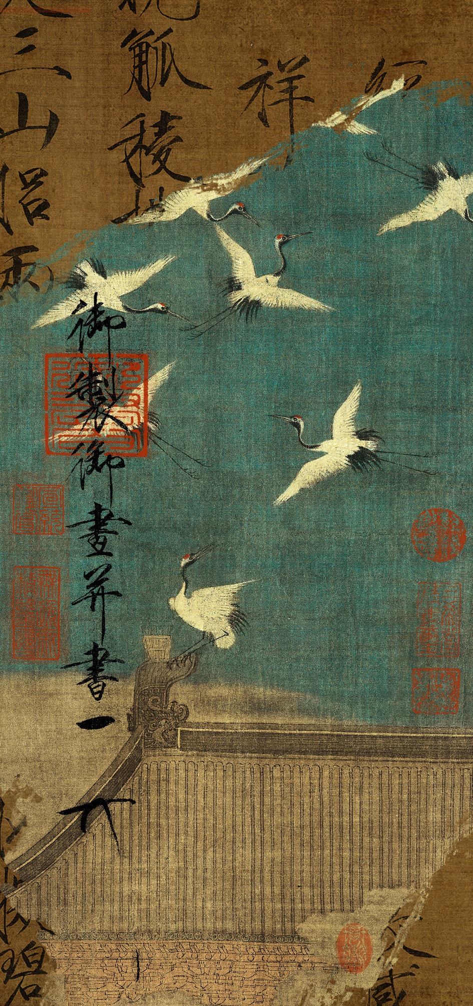 北宋第８代皇帝 徽宗の『瑞鶴圖』(複製画) 北宋第8代皇帝 徽宗の『瑞鶴圖』(複製画)