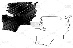 街道图,托雷多,边界,现代,俄亥俄州,草图,城市,乱画,剪影