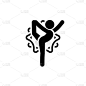 Yoga Lord of the Dance Pose Icon. Flat Design Isol
