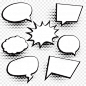 Speech bubbles with halftone dots