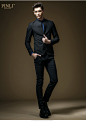 PINLI品立2014春装新品男装龙刺绣休闲西服立领西装修身外套7134-tmall.com天猫