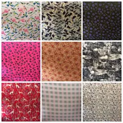 特价新品100%桑蚕丝真丝布料 精美花色双绉面料服饰连衣裙 按块卖-淘宝网