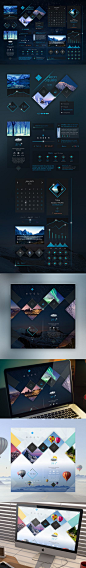 Neon Square UI Kit by Tintin s., via Behance: 