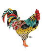 11x14 Art Print. Rooster Mardi Solo White by TheOpulentNest, $22.00.  Lovely.  I need to do a chicken/rooster rug!: 