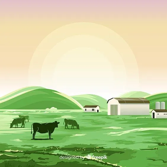 Flat farm landscape | Free Vector #Freepik #freevector-花瓣网