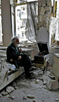 一位老人，阿勒颇，叙利亚