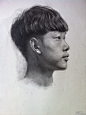 南宁菲越画室近期教师人物头像素描作品-素描作品-爱画网
