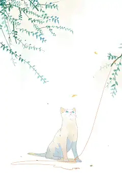 绘制的#隔壁家的猫咪#由日本文具商购买后制作胶带便签本等文具，年后国内出售哟#原创##小清新##猫##植物#